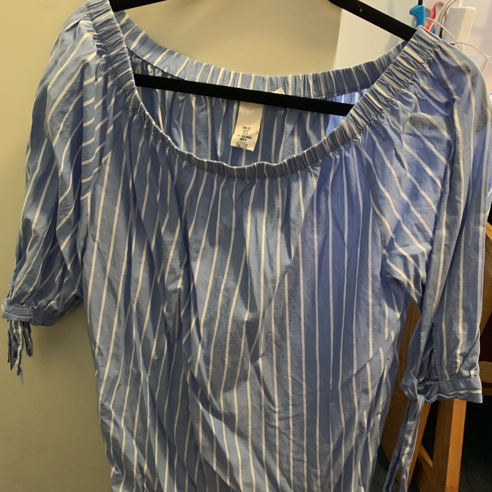 Off the shoulder striped blouse